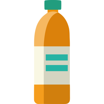 A bottle of orange juice with a green stripe png