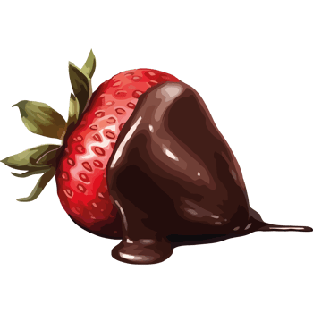 A strawberry with chocolate on it png