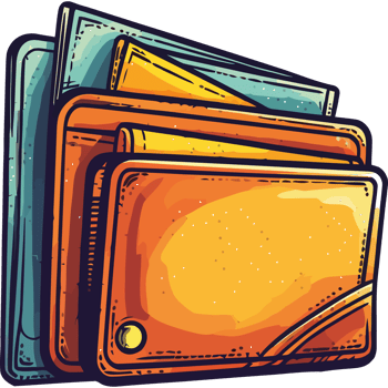 An image of a wallet with money inside png