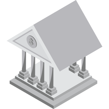 An illustration of a building with a statue on top png
