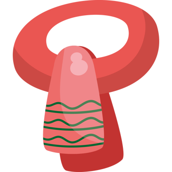 A red scarf with green and red stripes png