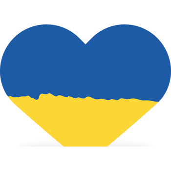 The ukraine flag is in the shape of a heart png