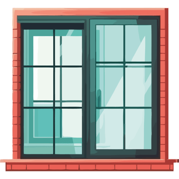 An open window with a brick wall png