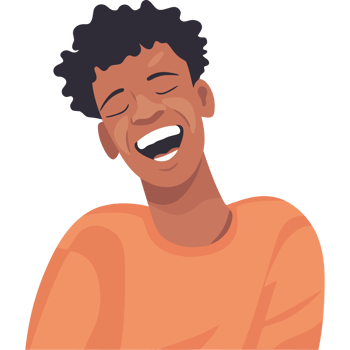 An illustration of a man laughing png
