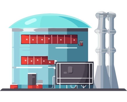 An illustration of a factory with pipes and pipes png