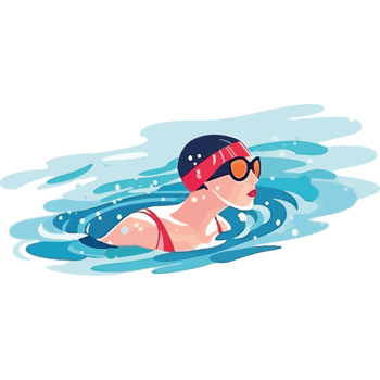 Swimmer swimming in the water png