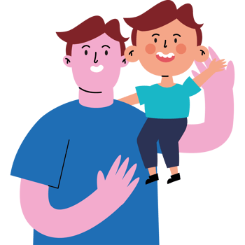 A man holding a child in his arms png