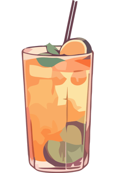 A drink with orange slices and lime png