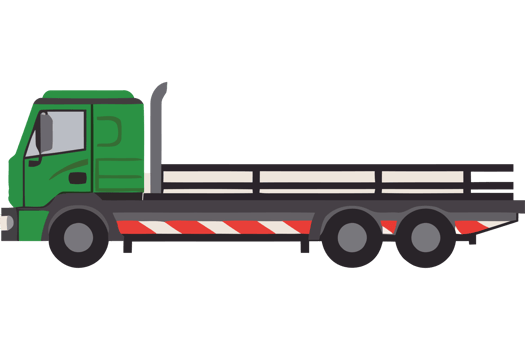 A flatbed truck with a trailer on it png