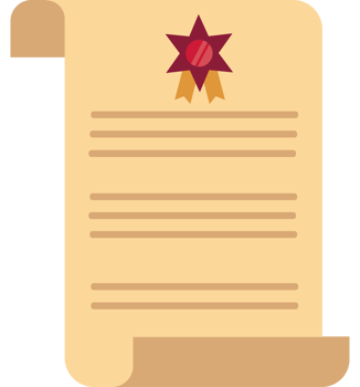 A certificate icon with a star on it png
