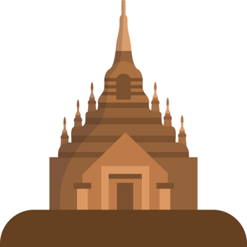 A brown building with spires on top png