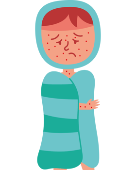 Illustration of a sick child png
