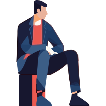 Man sitting on chair illustration png