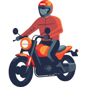 Motorcycle rider riding on a black background png