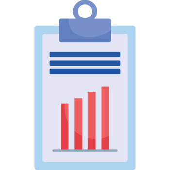 Clipboard with bar chart icon png