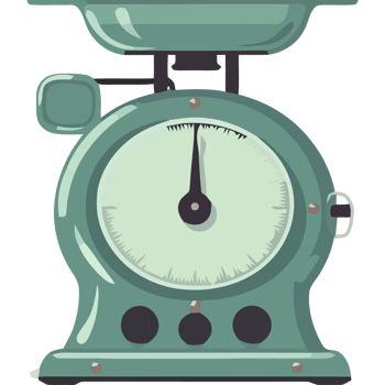 An old scale with a clock on it png