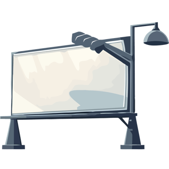A billboard with a light and a lamp png
