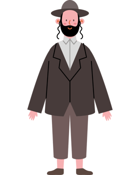 A cartoon man with a beard and hat png