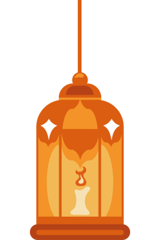 An orange lantern with a candle inside png