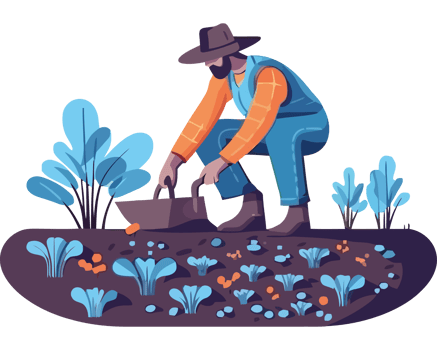 Farmer in the garden, illustration png