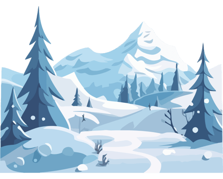 Winter landscape clipart png