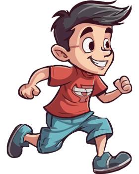 Cartoon boy running clip art png