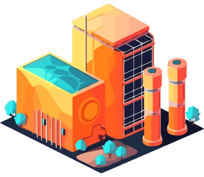 An illustration of a factory building png