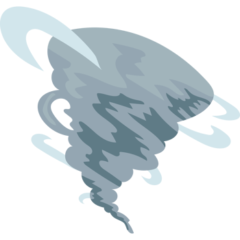 A cartoon tornado with a black background png