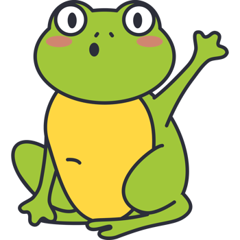 A cartoon frog with its arms up in the air png