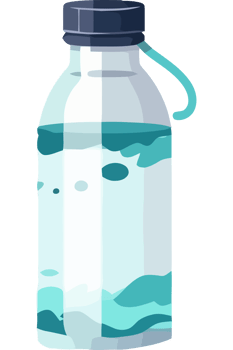A bottle of water with a lid on it png