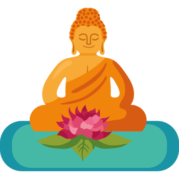 Buddha sitting on a lotus flower png