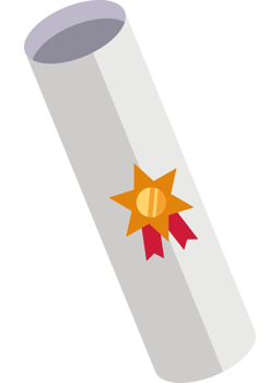 A diploma with a star on it png