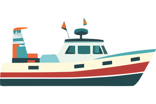 A boat with a red and white stripe on it png