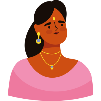An illustration of a woman wearing jewelry png