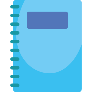 A blue notebook with a blue cover png