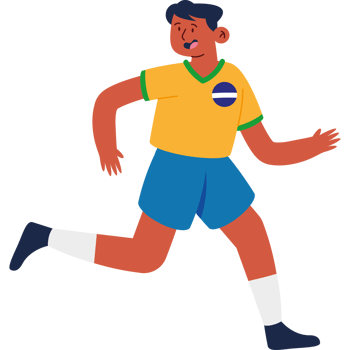 A cartoon soccer player running with the ball png