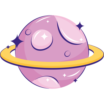 Cartoon saturn planet with rings png