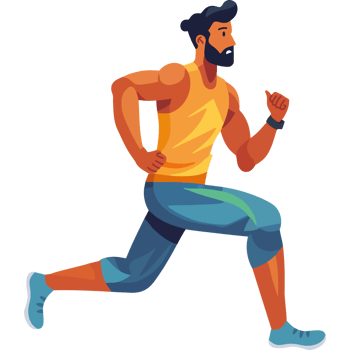 A man with a beard is running png