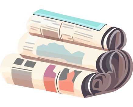 A stack of newspapers on a black background png