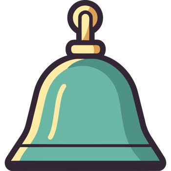 Bell icon in a flat style png
