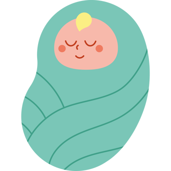 A baby wrapped in a blue blanket png