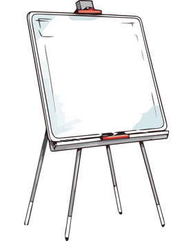 An easel with a white board on it png