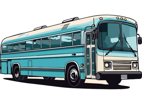 A blue bus is shown in this illustration png