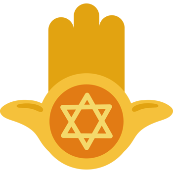 A hamsa hand with a star of david on it png