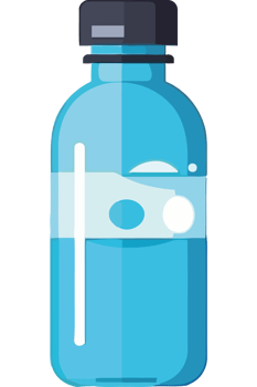 A blue bottle with water in it png