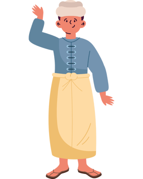 A cartoon man in a traditional dress png