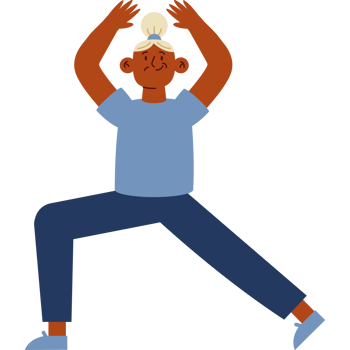 An illustration of a man doing yoga png