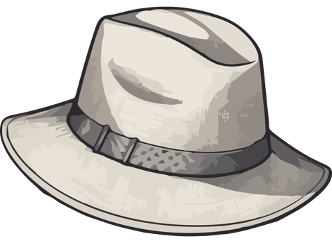 A hat with a black and white pattern png