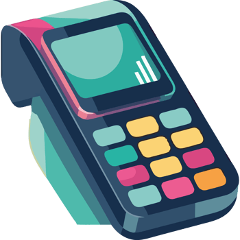 A colorful mobile phone on a black background png