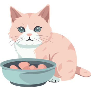 A cat sitting next to a bowl of food png